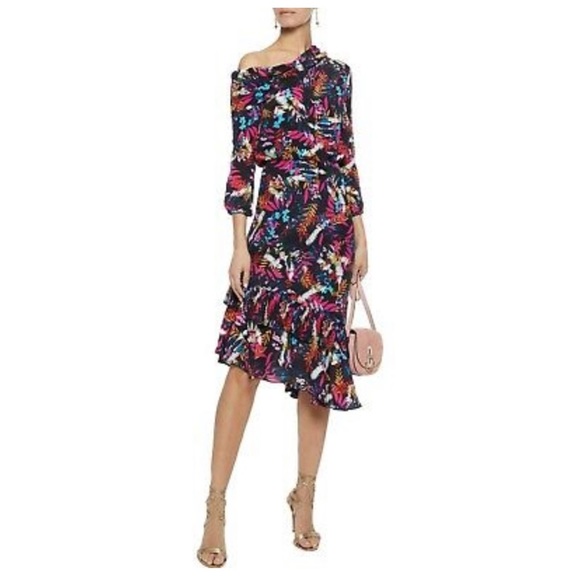 SALONI Dresses & Skirts - Saloni Lexie Dress - Navy Fern